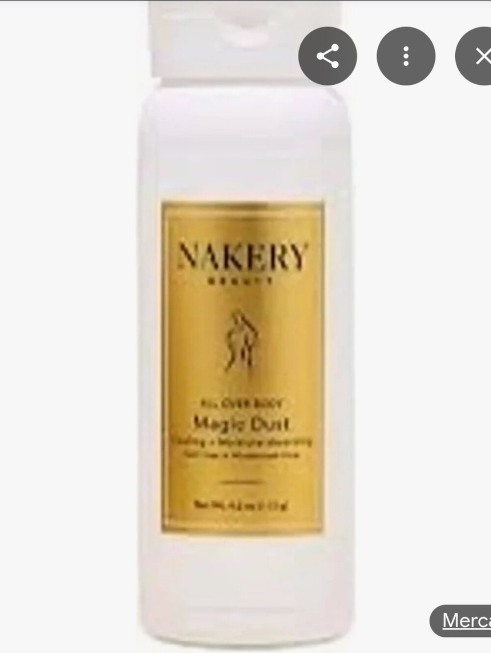 Nakery Beauty Magic Dust Dry Body Powder - White Bottle with Gold Label